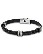 Leder Armband LS1829-2/1 Lotus Style schwarz 21 cm