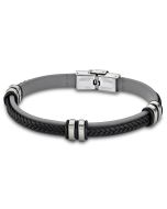 Leder Armband LS1829-2/4 Lotus Style grau 21 cm