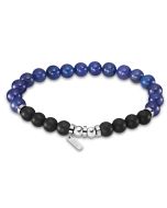 Lotus Style Kugelarmband Herren Armband blau dehnbar flexibel LS2190-2/2