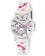 Calypso Kinder Armbanduhr Mädchen Uhr Einhorn PU-Band weiß K5776/4