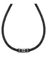 Lotus Style Herren Leder Halskette LS2068-1/2 Kordel schwarz geflochten Anhänger