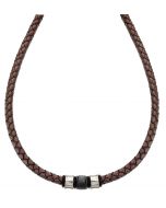 Lotus Style Herren Leder Halskette LS2070-1/1 Kordel braun geflochten