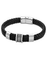 Lotus Style Herren Armband Leder flach schwarz LS2037-2/3 Edelstahl