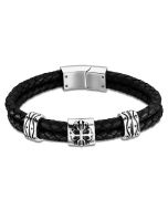 Lotus Style Herren Leder Armband schwarz zweireihig LS2041-2/2 Edelstahl