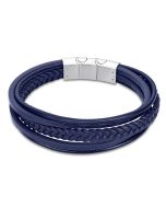 Leder Armband Herren Lotus Style mehrreihig blau LS2051-2/2 Magnetverschluss