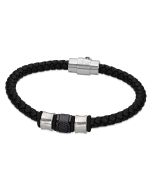 Lotus Style Leder Armband Herren schwarz LS2070-2/2 Kordel rund geflochten