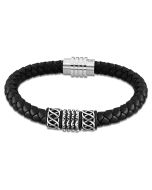 Lotus Style Herren Armband Leder schwarz LS2072-2/2 Kordel rund Edelstahl