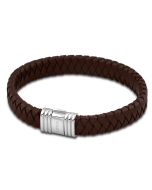 Lotus Style Herren Leder Armband braun silber LS1518-2/1 geflochten Männerarmband
