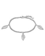 Lotus Style Regenbogen Armband zweireihig LS1958-2/1 Blatt-Anhänger Strass