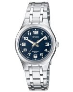Casio Uhr Damenuhr LTP-1310PD-2BVEG Armbanduhr silber blau