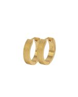 Akzent Klapp Creolen matt glitzernd Ohrringe golden Ohrschmuck 14 mm 5050034-003