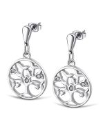 Damen Ohrstecker Ohrringe silberfarbig Baum Lotus Style LS2084-4/1