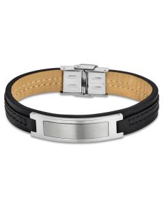 Leder Armband LS1808-2/2 Lotus Style schwarz 21 cm