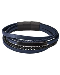 Lotus Style Lederarmband blau mehrreihig Herren Armband LS2144-2/2