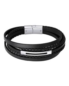Lotus Style Lederarmband schwarz mehrreihig Herren Armband LS2145-2/3