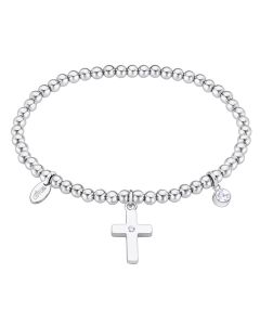 Lotus Style Damen Kugelarmband Kreuz Strass LS2170-2/2 dehnbar
