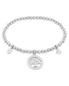 Damen Kugelarmband Lebensbaum Armband dehnbar LS2170-2/4