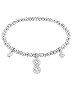 Damen Kugelarmband Unendlichkeit Armband dehnbar LS2170-2/6