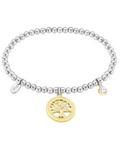 Lotus Style Kugel Armband Lebensbaum dehnbar Bicolor LS2171-2/3