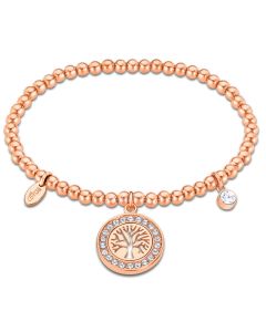 Lotus Style Kugel Armband Lebensbaum rosegolden dehnbar LS2181-2/6