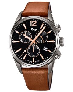 Lotus Herren Armbanduhr Lederband braun Chronograph 18683/2