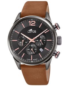 Lotus Herren Armbanduhr Lederband braun Chronograph 18687/2