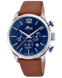Lotus Herren Armbanduhr Lederband braun Chronograph 18689/1