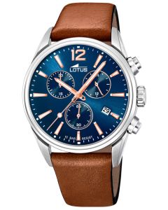 Lotus Herren Armbanduhr Lederband braun Chronograph 18691/2