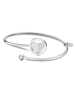 Armreif offen Lotus Style Armband Herz silberfarbig Strass LS2169-2/2