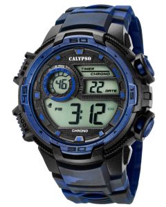 Calypso Armbanduhr Digital Herrenuhr K5723/1 schwarz blau