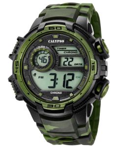 Calypso Armbanduhr Digital Herrenuhr K5723/2 schwarz grün