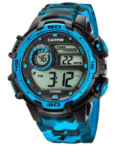Calypso Armbanduhr Digital Herrenuhr K5723/4 schwarz blau