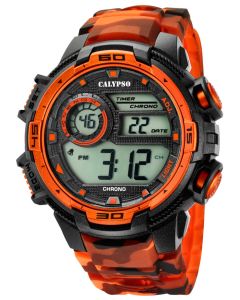 Calypso Armbanduhr Digital Herrenuhr K5723/5 schwarz orange