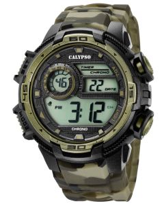 Calypso Armbanduhr Digital Herrenuhr K5723/6 schwarz oliv