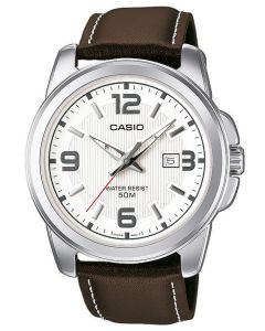 Casio Herrenuhr Armbanduhr Lederband braun MTP-1314PL-7AVEF