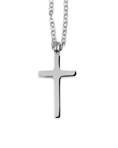 Halskette silberfarbig mit Kreuz Anhänger Damen Collier 43 + 5 cm anhänger