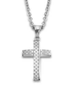 Herren Halskette mit Kreuz LS2105-1/1 silberfarbig Kette Lotus Style Kreuzanhänger