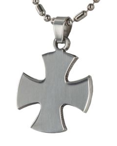 Herren Halskette mit Anhänger Quadro Kreuz Kugel Kette 48 cm silbern