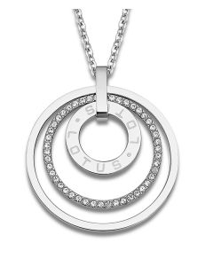 Lotus Style Damen Halskette Ringe mit Strass silberfarbig LS2091-1/1 Anhänger