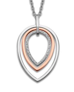 Lotus Style Damen Halskette LS2112-1/2 Strass Kreis Anhänger Collier Bicolor