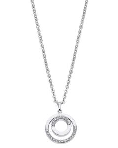 Lotus Style Damen Halskette Ringe mit Strass silberfarbig LS2180-1/1 Kette