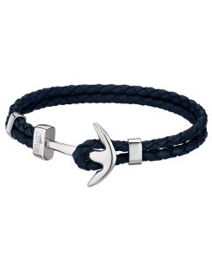 Lederarmband Doppel-Zopf Armband LS1832-2/4 blau Anker
