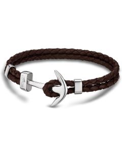 Lederarmband Doppel-Zopf Armband LS1832-2/5 braun Anker
