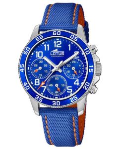 Lotus Herren Armbanduhr 18581/6 Ledertextilarmband blau