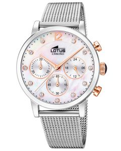 Lotus Damenuhr Trendy Armbanduhr Chrono Edelstahlband 18676/1