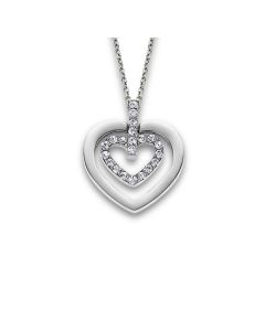 Damen Halskette Doppel-Herz mit Zirkonia Lotus Style LS1867-1/1 Kette Collier zoom