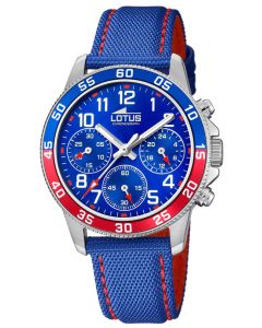 Lotus Herren Armbanduhr 18581/4 Ledertextilarmband blau