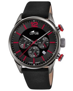 Lotus Herren Armbanduhr Lederband schwarz Chronograph 18687/6