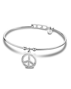 Armspange Edelstahl Armreif Lotus Style LS2015-2/2 Peace Strass