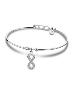 Armspange Edelstahl Armreif Lotus Style LS2015-2/5 Unendlichkeit Strass